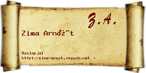 Zima Arnót névjegykártya